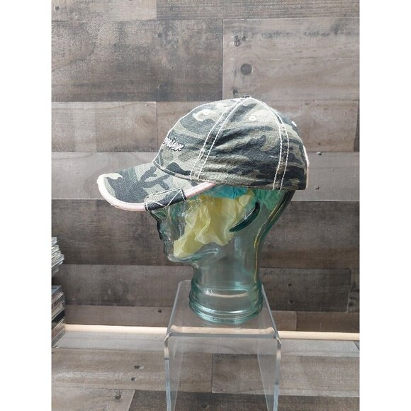 Budweiser Paramount Outdoors Pink And Camouflage Distressed Hook n Loop Hat - Picture 4 of 8